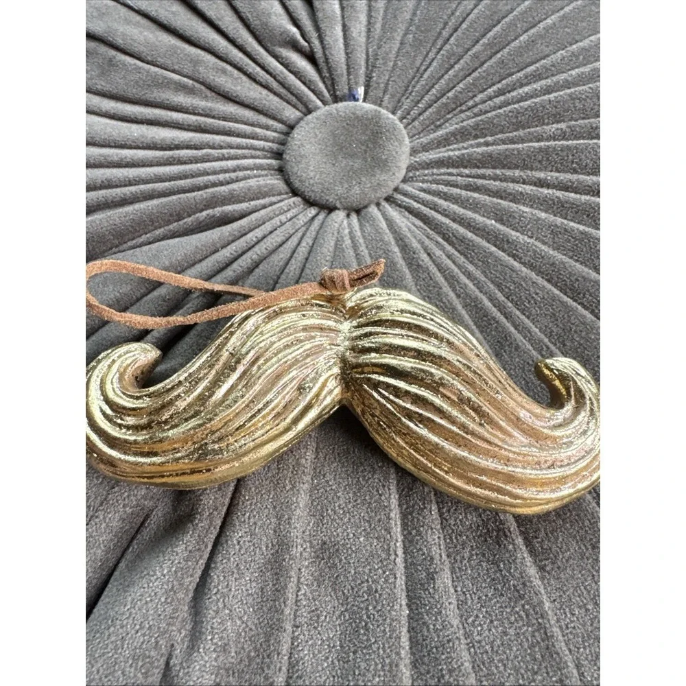 Target Christmas Ornament Gold Mustache 4